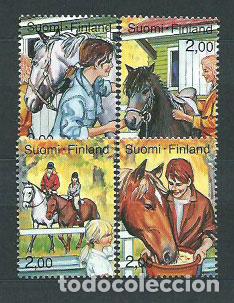 Selos: Finlandia - Correo 1990 Yvert 1086/1089 ** Mnh Fauna caballos