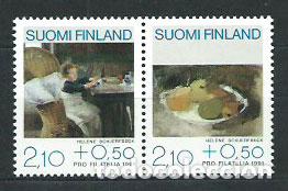 Selos: Finlandia - Correo 1991 Yvert 1098/9 ** Mnh Pintura