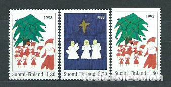 Timbres: Finlandia - Correo 1993 Yvert 1198/9+1198a ** Mnh Navidad