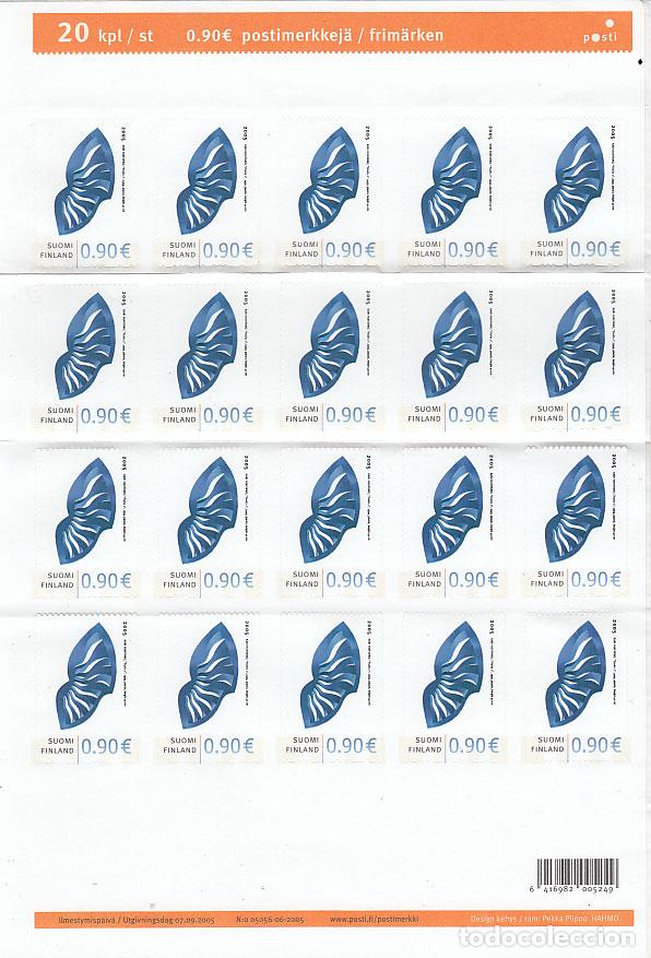 Stamps: Finlandia Correo 2005 Yvert 1734 Mini Pliego doblado de 20 sellos ** Mnh Arte