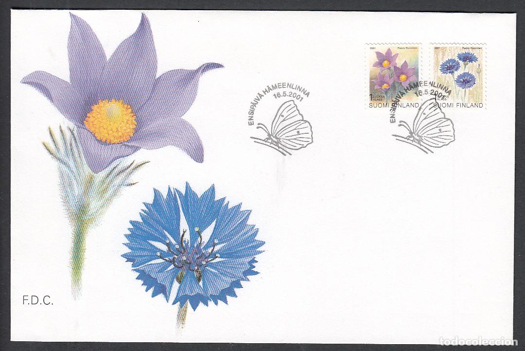 Timbres: Finlandia Sobre Primer Dia FDC Yvert 1534/35 Flora Mariposas 2001