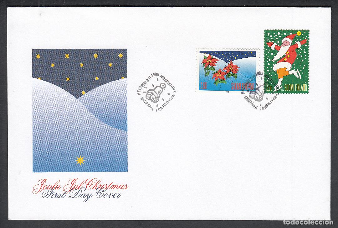 Timbres: Finlandia Sobre Primer Dia FDC Yvert 1283/84 Navidad Helsinki 1995