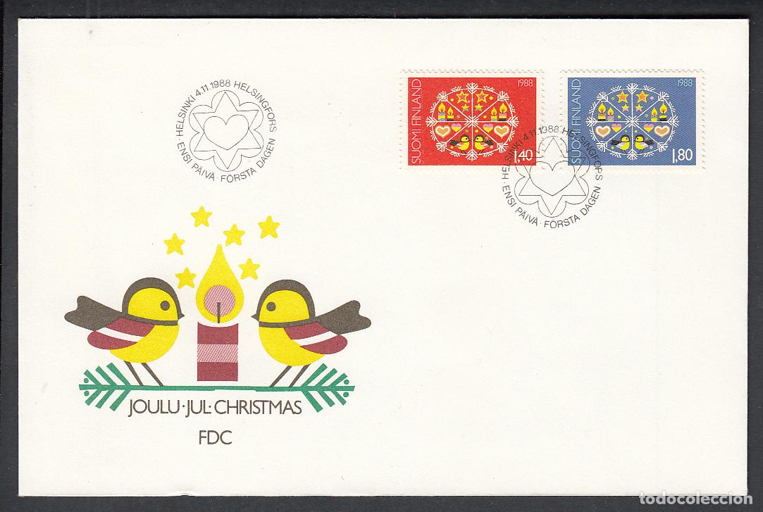 Timbres: Finlandia Sobre Primer Dia FDC Yvert 1030/31 Navidad 1988