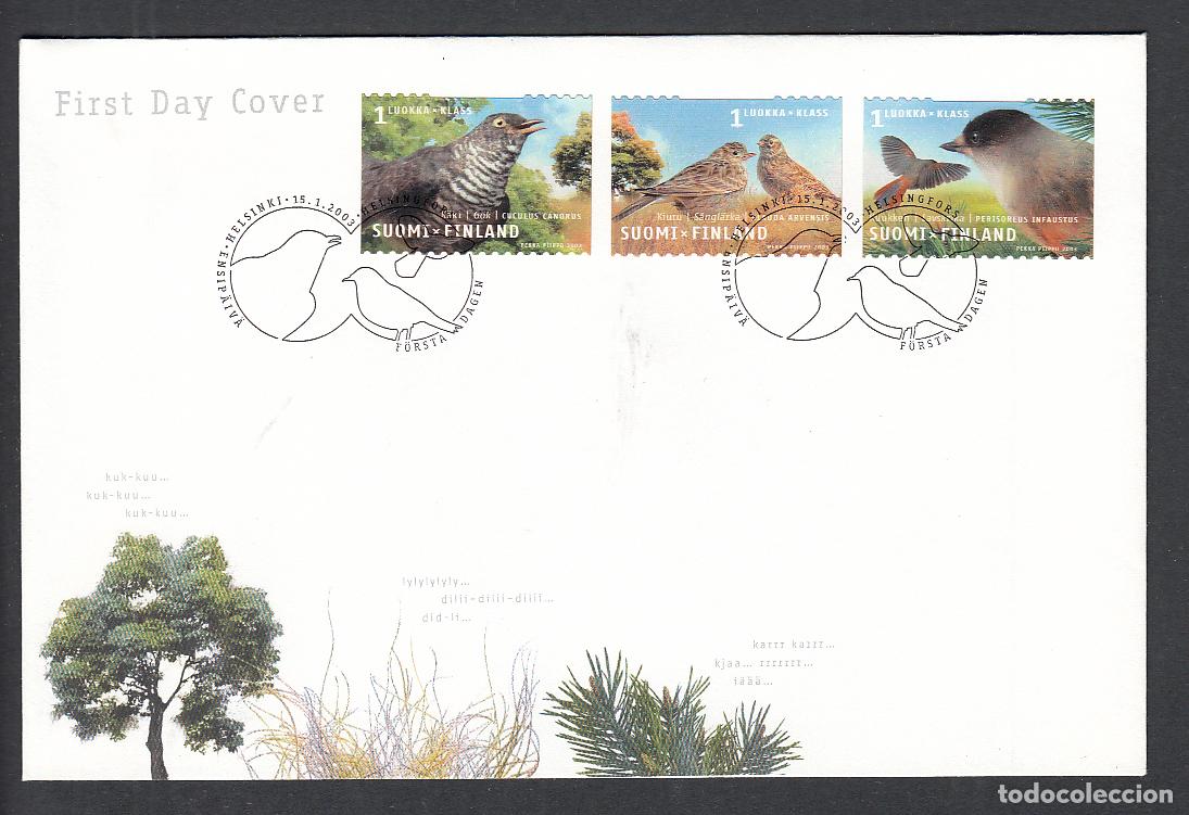 Timbres: Finlandia Sobre Primer Dia FDC Yvert 1595/97 Flora Fauna 2003