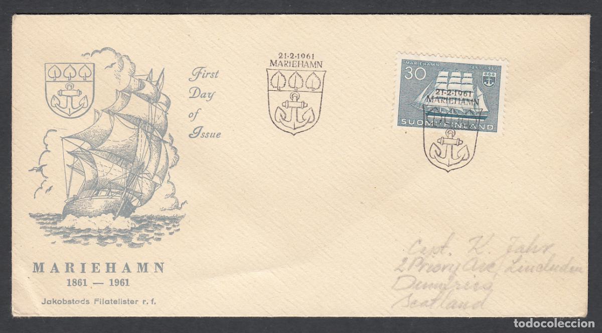 Timbres: Finlandia Sobre Primer Dia FDC Yvert 507 - Mariehamn 1961
