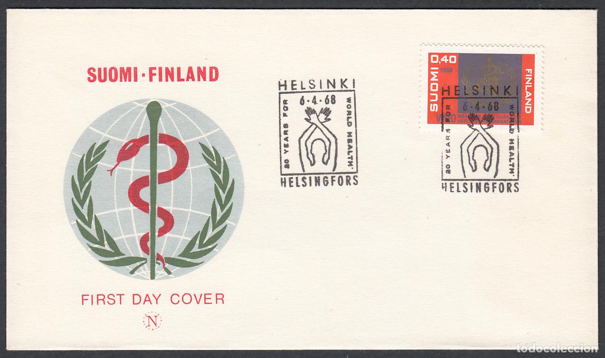 Timbres: Finlandia Sobre Primer Dia FDC Yvert 609 - Cruz Roja - 1968