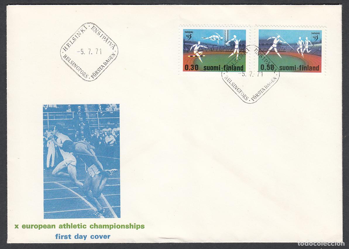 Timbres: Finlandia Sobre Primer Dia FDC Yvert 659/660 - Deportes Atletismo 1971