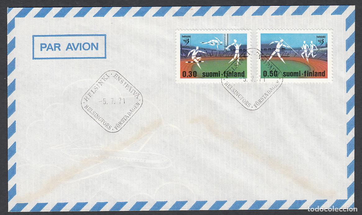 Timbres: Finlandia Sobre Primer Dia FDC Yvert 659/660 - Deportes Atletismo - 1971