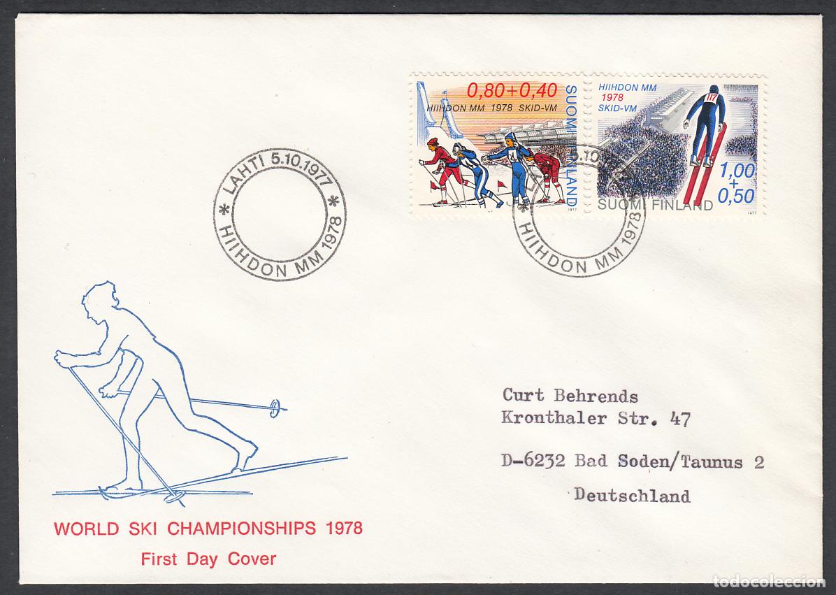 Timbres: Finlandia Sobre Primer Dia FDC Yvert 780/781 - Deportes Invierno - 1978