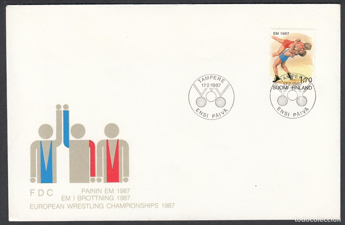 Timbres: Finlandia Sobre Primer Dia FDC Yvert 977 - Deportes Lucha - 1987