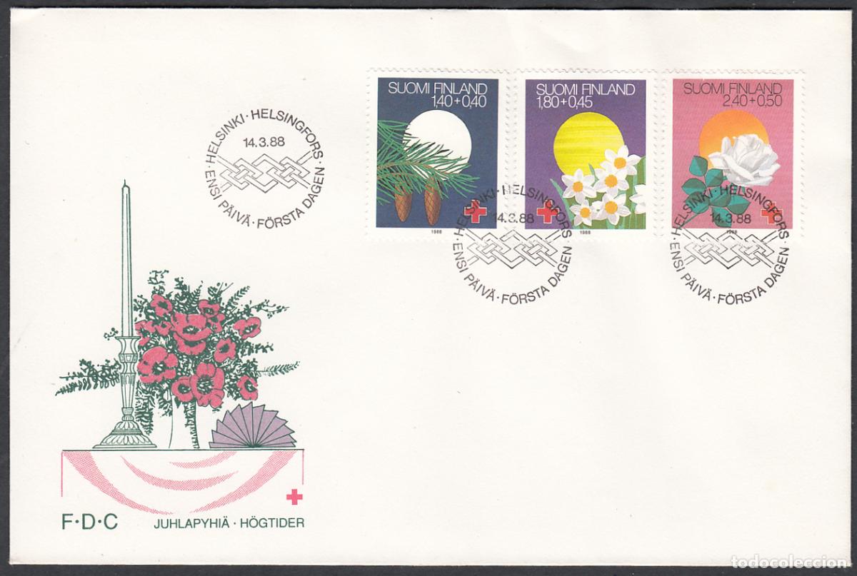Timbres: Finlandia Sobre Primer Dia FDC Yvert 1008/1010 - Religi&oacute;n - 1988