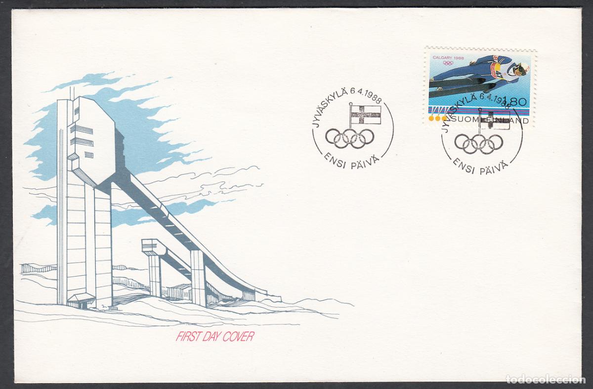 Timbres: Finlandia Sobre Primer Dia FDC Yvert 1013 - Deportes invierno - 1988