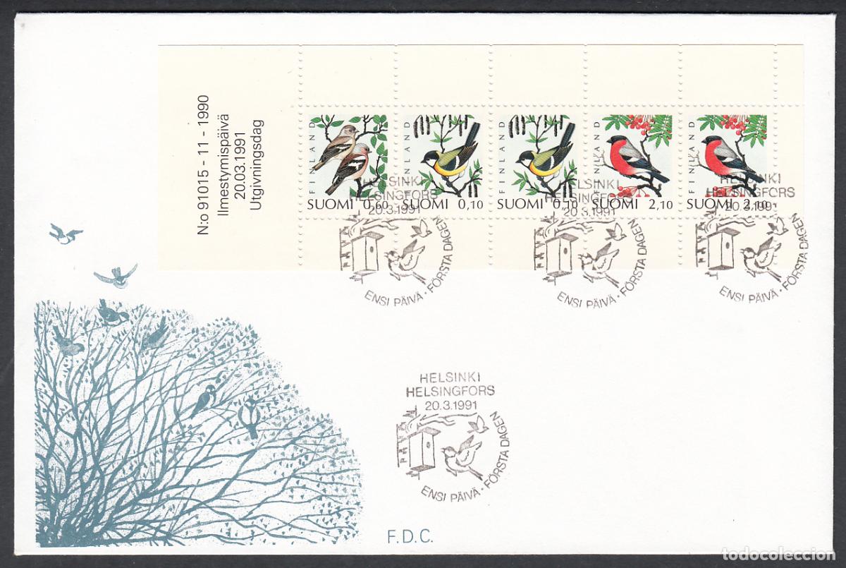 Timbres: Finlandia Sobre Primer Dia FDC Yvert 1100/1102 - Pajaros Aves - 1991