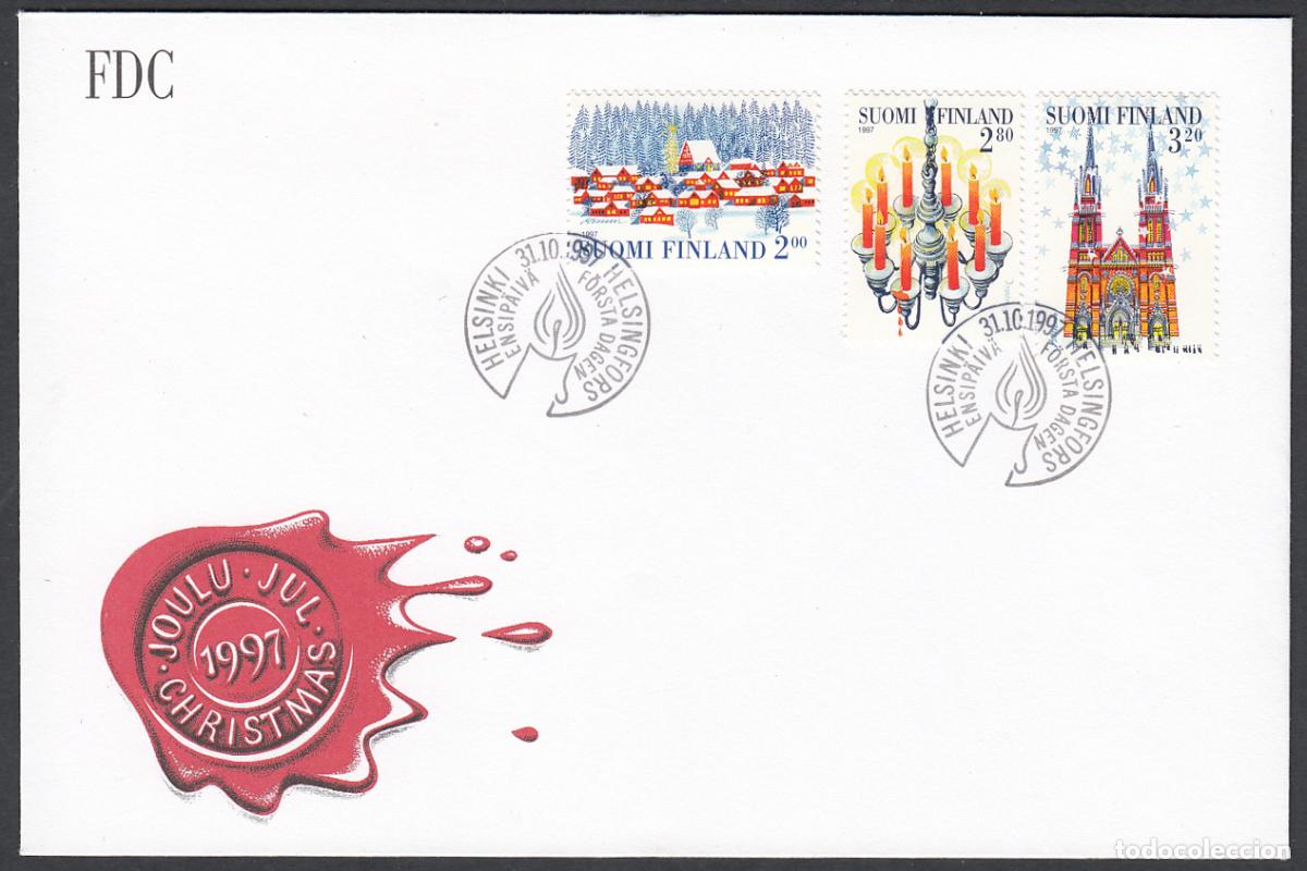 Timbres: Finlandia Sobre Primer Dia FDC Yvert 1377/1379 - Navidad 1997