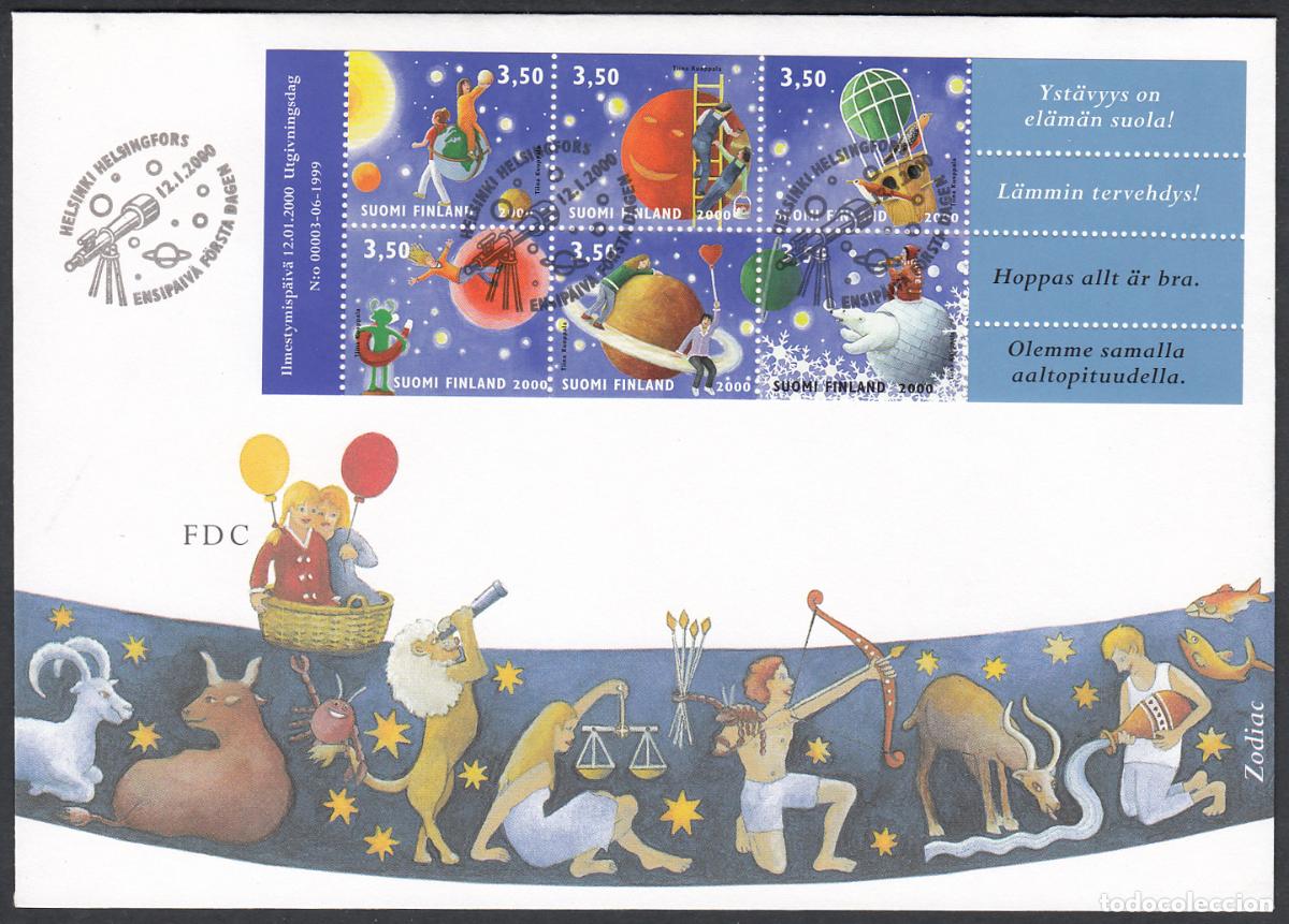 Timbres: Finlandia Sobre Primer Dia FDC Yvert 1477/1482 - Dibujos - 2000