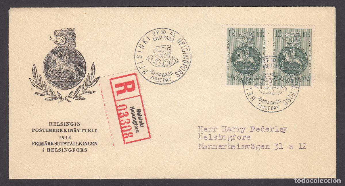 Timbres: Finlandia Sobre Primer Dia FDC Yvert 343A - Hensilki 1948