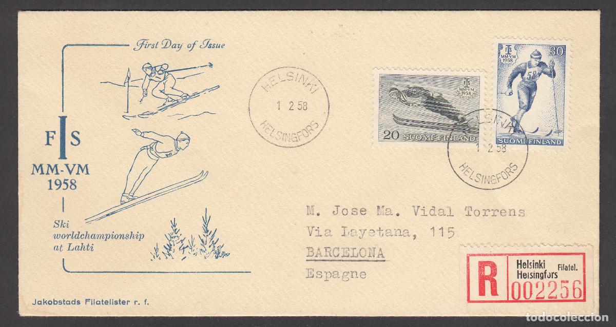 Timbres: Finlandia Sobre Primer Dia FDC Yvert 469/470 - Matasello Helsinki 1958