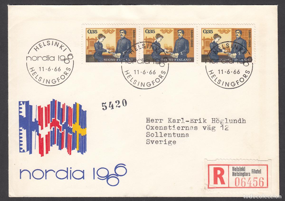 Timbres: Finlandia Sobre Primer Dia FDC Yvert 584 - Matasello Helsinki 1966