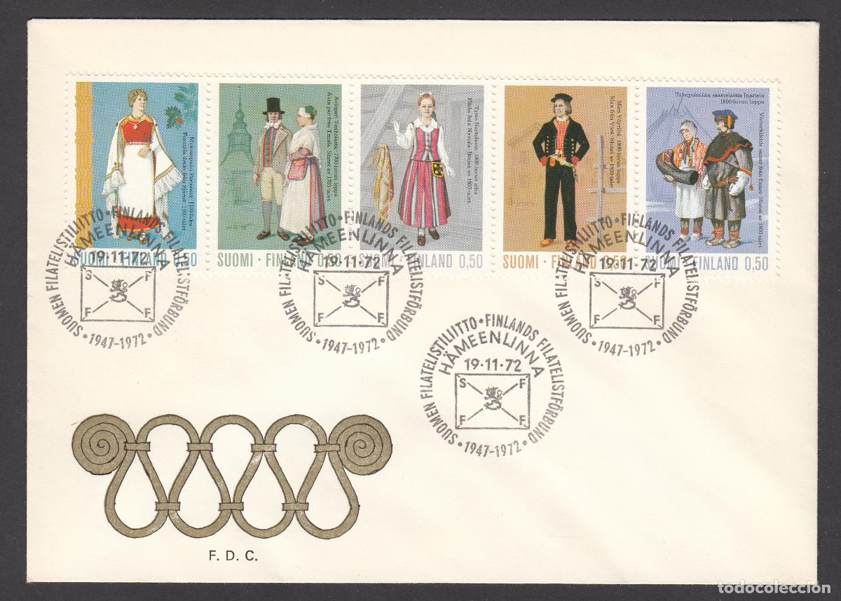 Timbres: Finlandia Sobre Primer Dia FDC Yvert 674/678 - Matasello Hameenlinna 1972