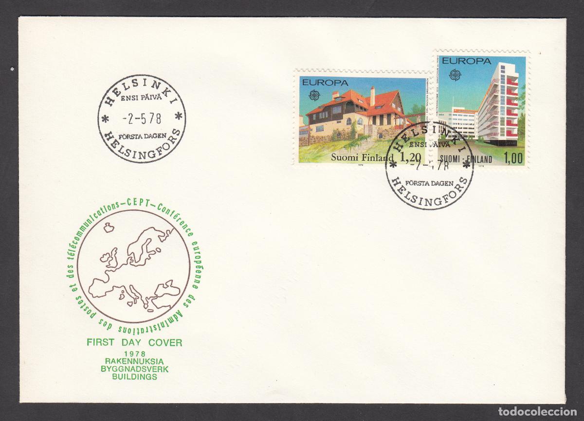 Timbres: Finlandia Sobre Primer Dia FDC Yvert 788/789 - Matasello Helsinki 1978 Europa