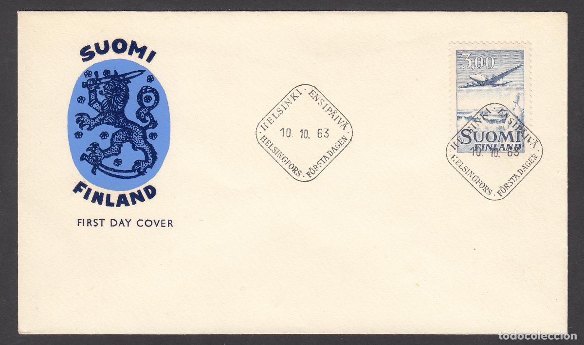Stamps: Finlandia Sobre Primer Dia FDC Yvert Aereo 9 - Matasello Helsinki 1963