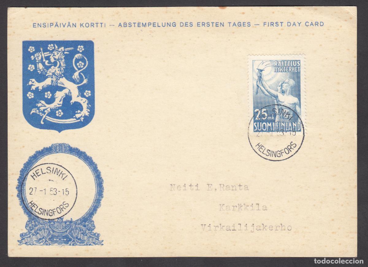 Stamps: Finlandia Tarjetas Maximas Yvert 399 - Matasello Helsinki 1953