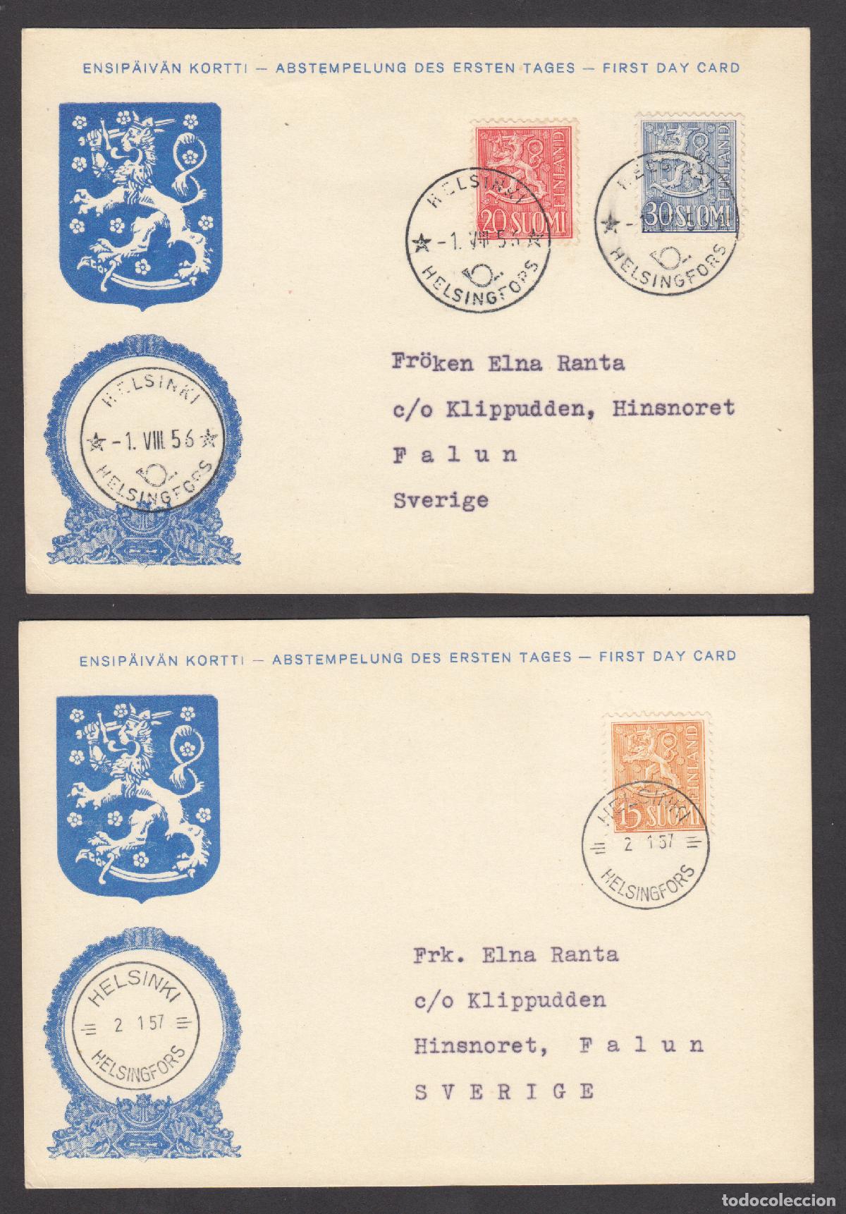 Stamps: Finlandia Tarjetas Maximas Yvert 413A 414A 415A - Matasello Helsinki 1953