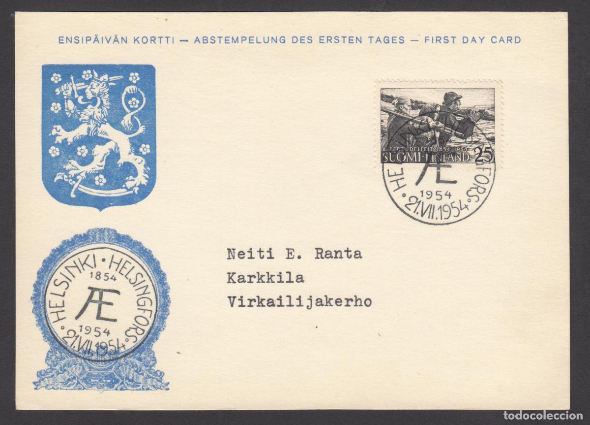 Stamps: Finlandia Tarjetas Maximas Yvert 416 - Matasello Helsinki 1954