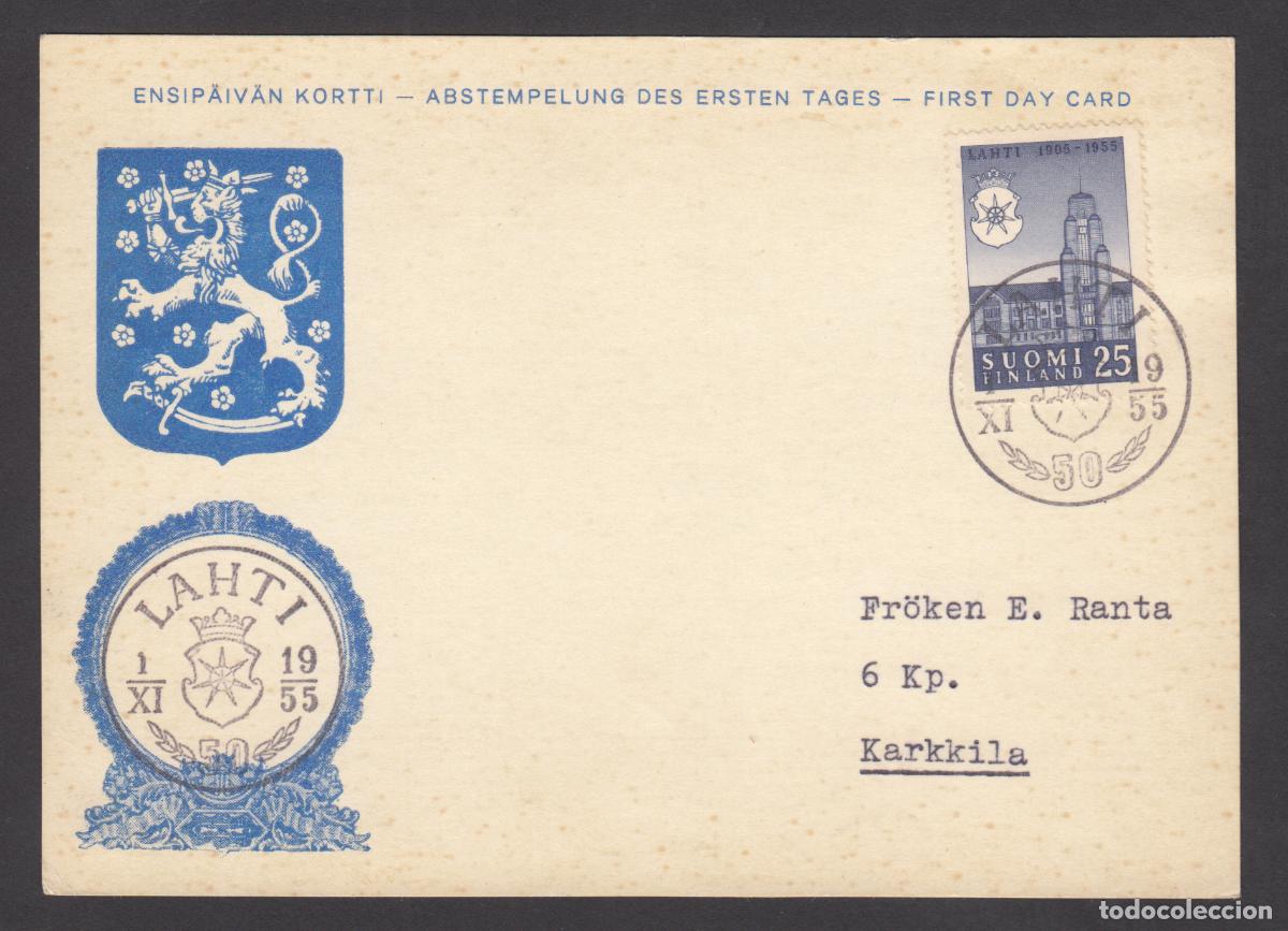 Stamps: Finlandia Tarjetas Maximas Yvert 429 - Matasello Helsinki 1955