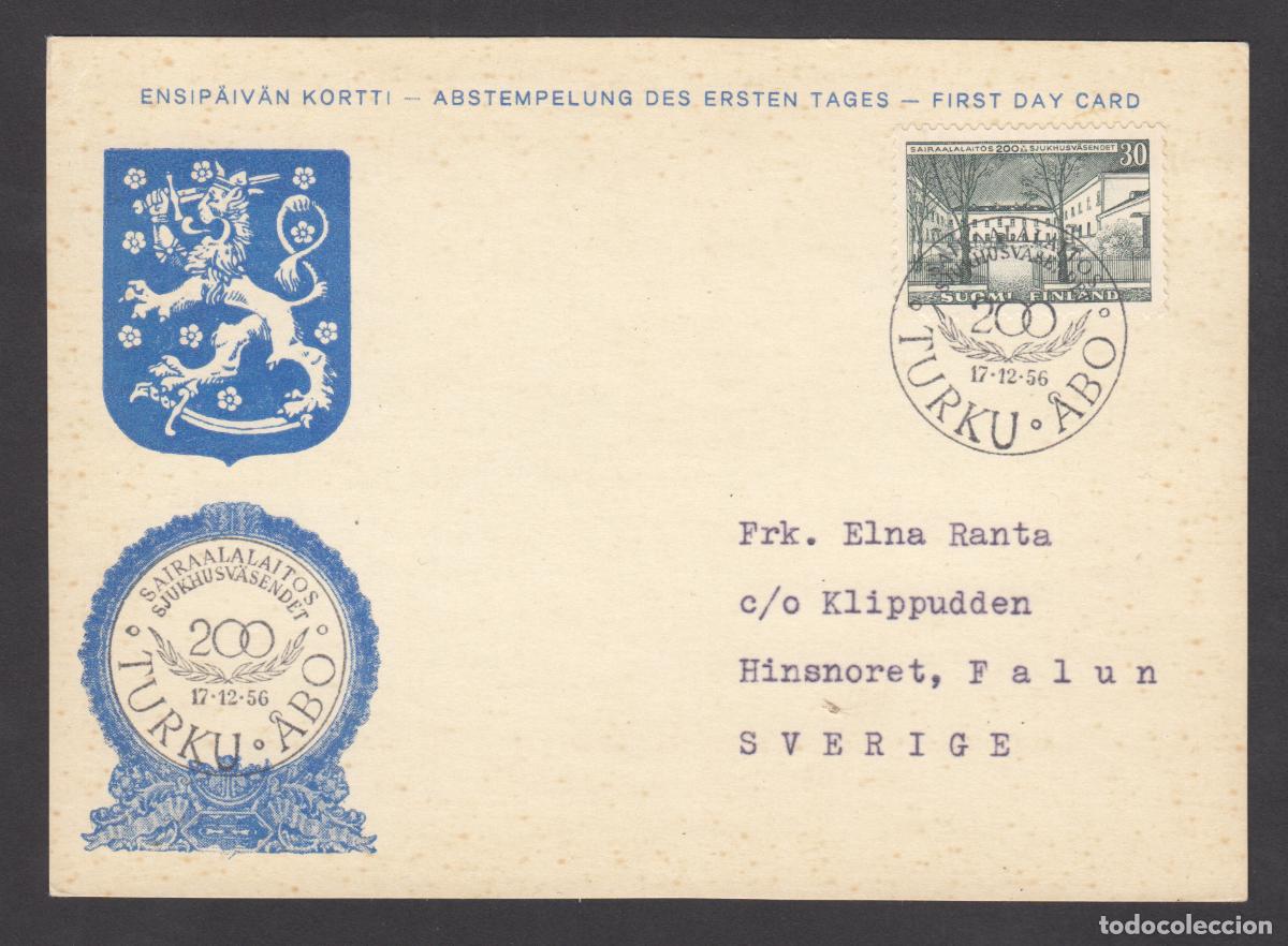 Stamps: Finlandia Tarjetas Maximas Yvert 452 - Matasello Turku 1956