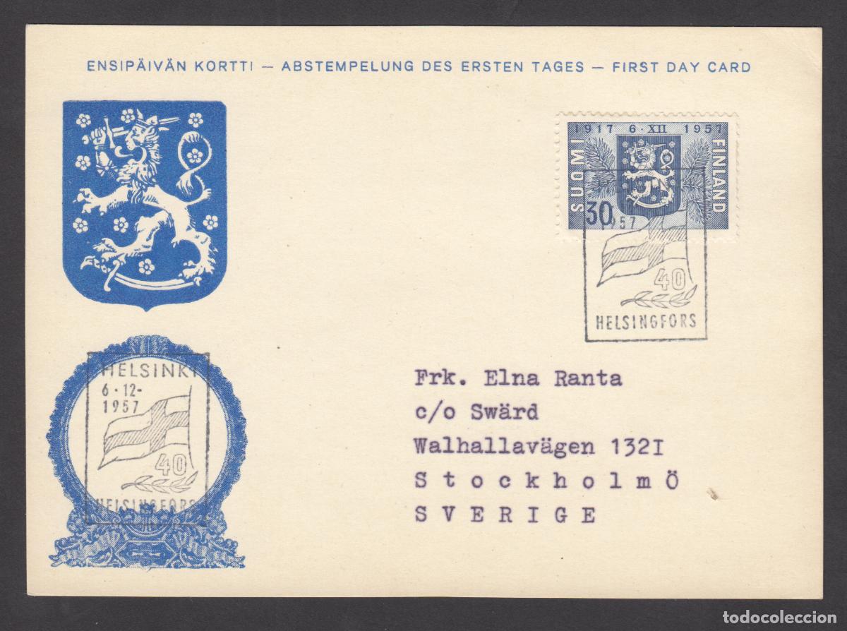 Stamps: Finlandia Tarjetas Maximas Yvert 467 - Matasello Helsinki 1957
