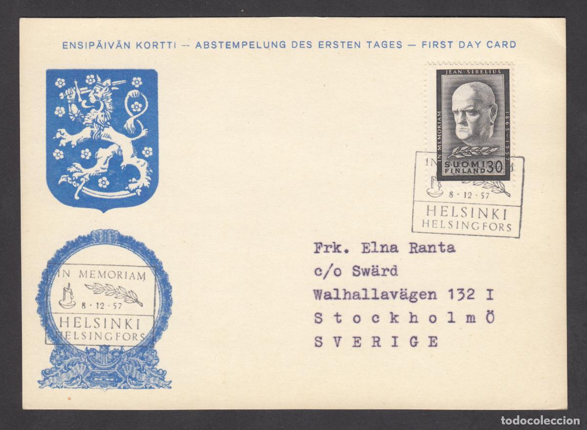 Stamps: Finlandia Tarjetas Maximas Yvert 468 - Matasello Helsinki 1957