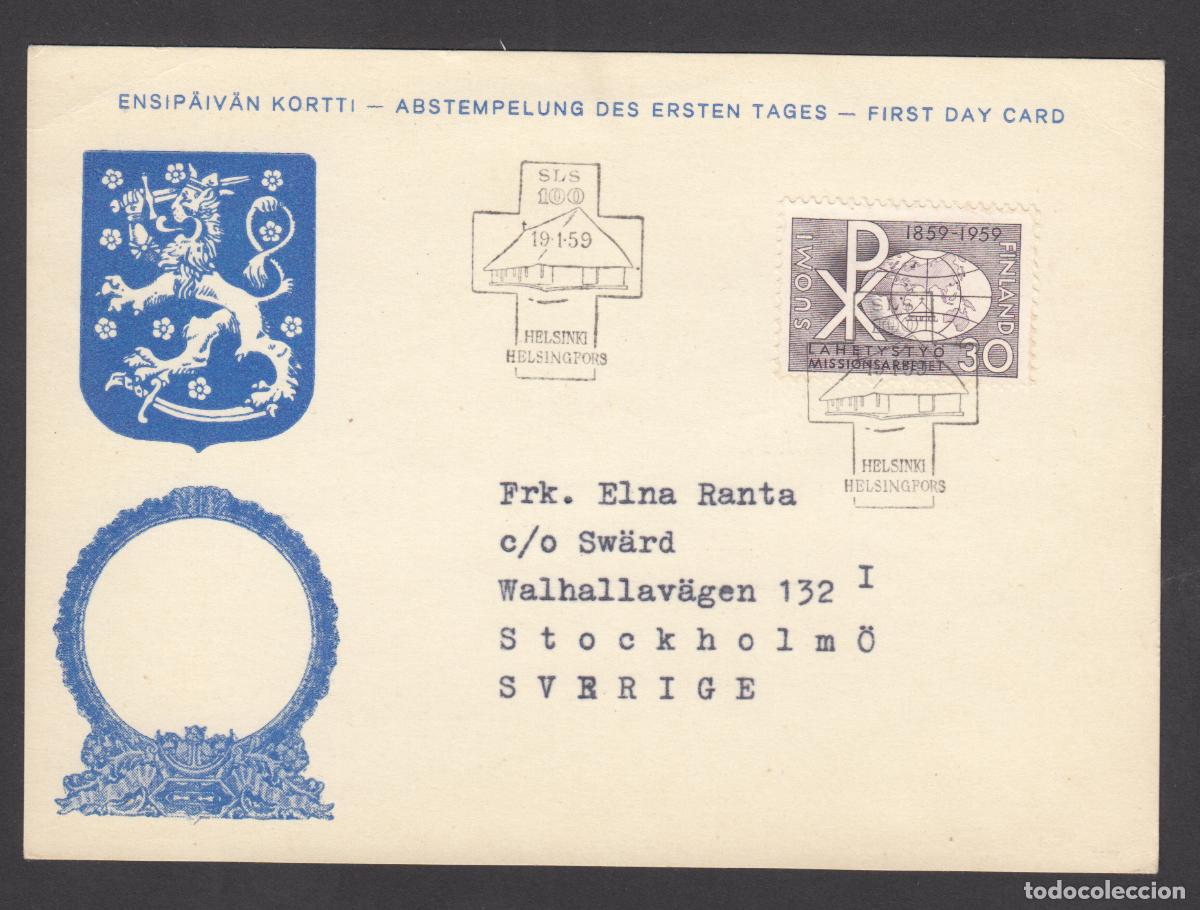 Stamps: Finlandia Tarjetas Maximas Yvert 481 - Matasello Helsinki 1959