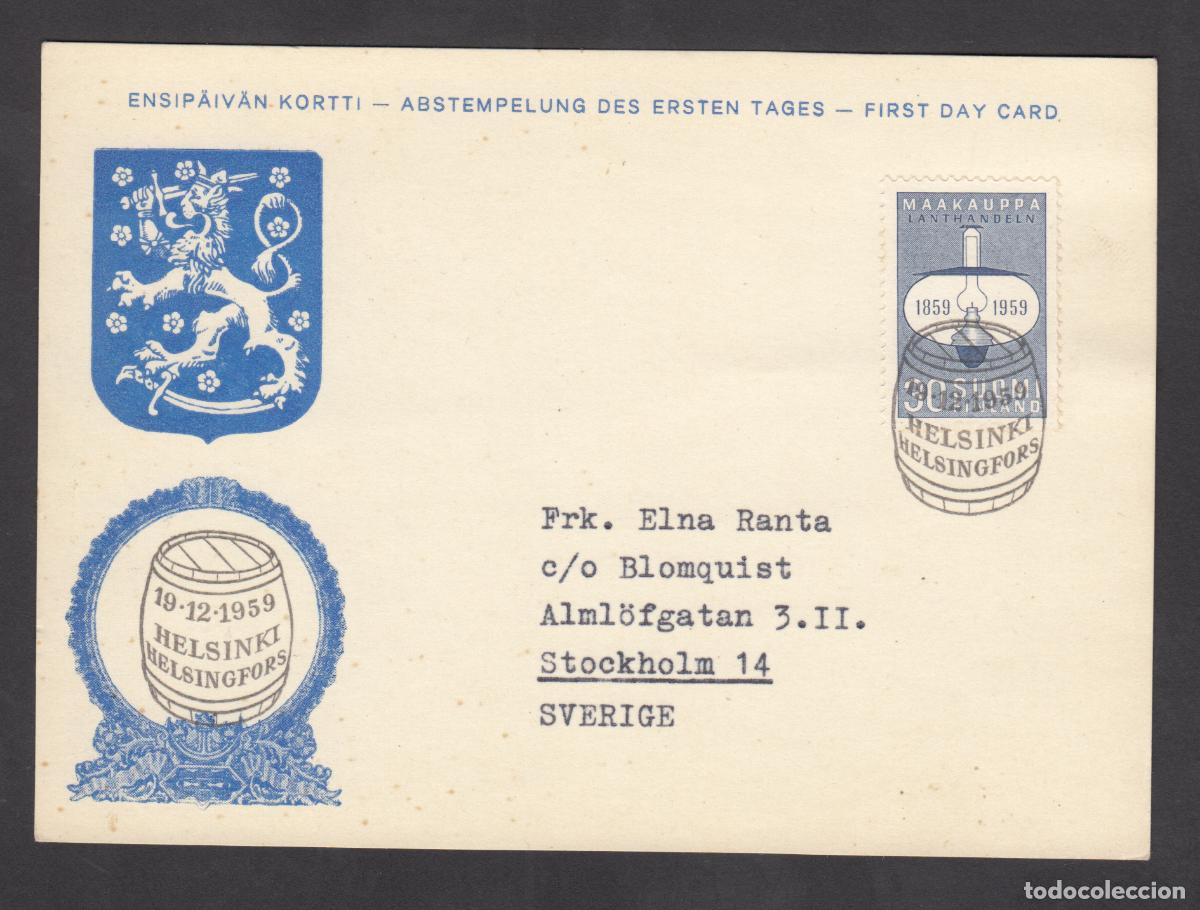 Stamps: Finlandia Tarjetas Maximas Yvert 490 - Matasello Helsinki 1959