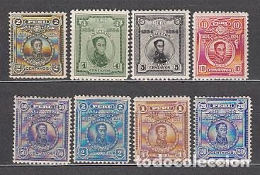 Timbres: Peru - Correo 1924 Yvert 201/8 * Mh Personajes