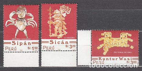 Stamps: Peru - Correo 2002 Yvert 1327/9 ** Mnh Arqueologia