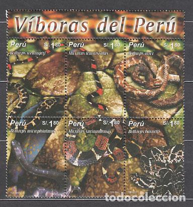 Stamps: Peru - Correo 2004 Yvert 1393/8 ** Mnh Fauna. Serpientes