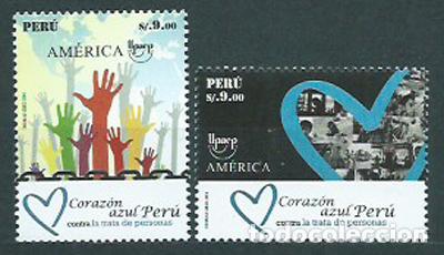 Selos: Peru Correo 2015 Yvert 2115/16 ** Mnh Upaep Contra la Trata de personas