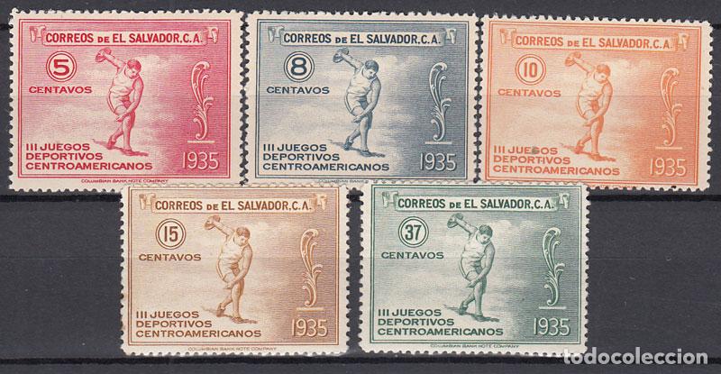 Selos: Salvador - Correo 1935 Yvert 491/5 * Mh Deportes