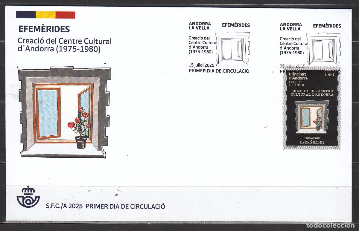 Stamps: Andorra Espa&ntilde;ola Sobres 1&ordm; D&iacute;a 2025 Edifil 575 Creacio Centre Cultural Andorr