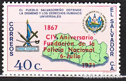 Stamps: Salvador Correo 1971 Yvert 771 * Mh Policia Nacional