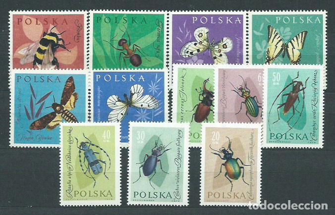 Stamps: Polonia - Correo 1962 Yvert 1140/51 * Mh Fauna. Insectos