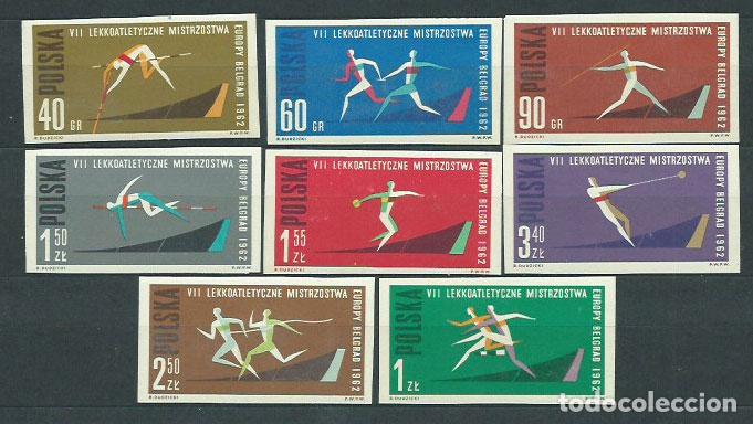 Stamps: Polonia - Correo 1962 Yvert 1198/205 ** Mnh Deportes. Atletismo