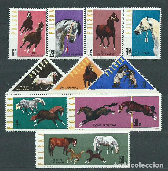 Stamps: Polonia - Correo 1963 Yvert 1312/21 ** Mnh Fauna. Caballos