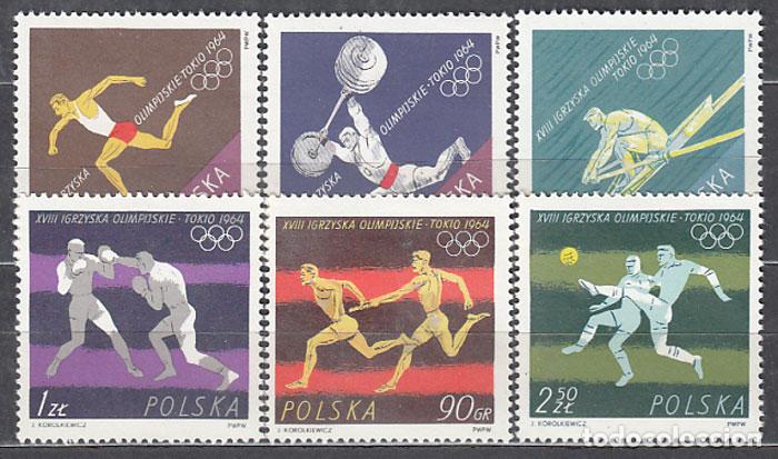 Francobolli: Polonia - Correo 1964 Yvert 1370/7 * Mh Juegos Olimpicos de Tokyo