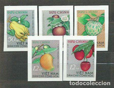 Francobolli: Vietnam del Norte - Correo Yvert 392/6 Sin dentar ** Mnh Frutas