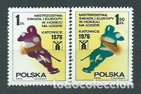Francobolli: Polonia - Correo 1976 Yvert 2272/3 ** Mnh Deportes. Hockey