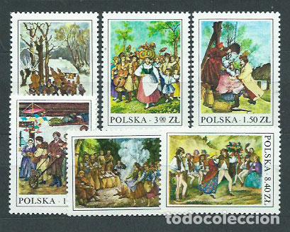 Stamps: Polonia - Correo 1977 Yvert 2338/43 ** Mnh Pinturas