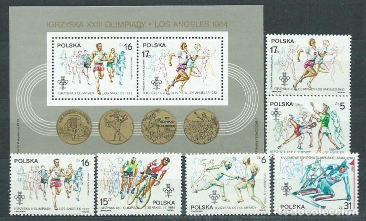 Briefmarken: Polonia - Correo 1984 Yvert 2725/30+H.102 ** Mnh Juegos Olimpicos de Sarajevo
