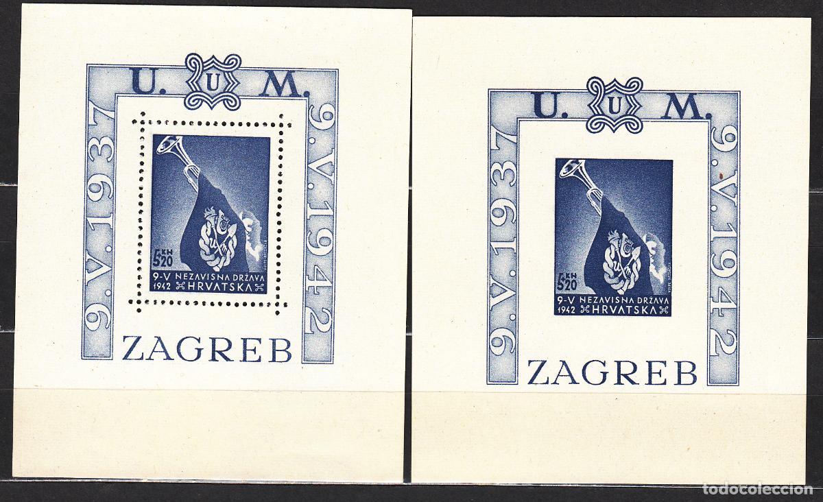 Timbres: Croacia Hojas Yvert 3 dentada y sin dentar ** Mnh
